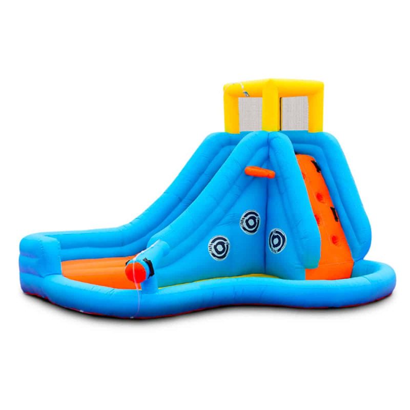 Tobogán Acuático Doble Charmofun De 700x180 Cm Con 2 Bodyboards, Anclajes Y Parches, Para Jardín Y Playa