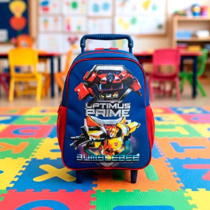 Mochila Transformers Azul 30cm C/carro
