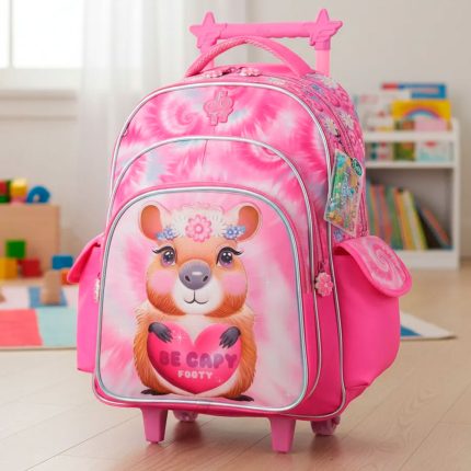 Mochila Footy Capibara Con Carro Y Luz 18p